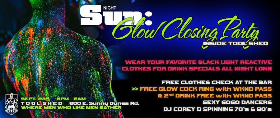 DesertRomp's tweet image. Tonight is the last night for Desert Romp.  Join us @toolshed til at least midnight for Hot Porn Star GoGo Dancers, Light up cock ring and the best 70's and 80's music from @goDJCoreyD