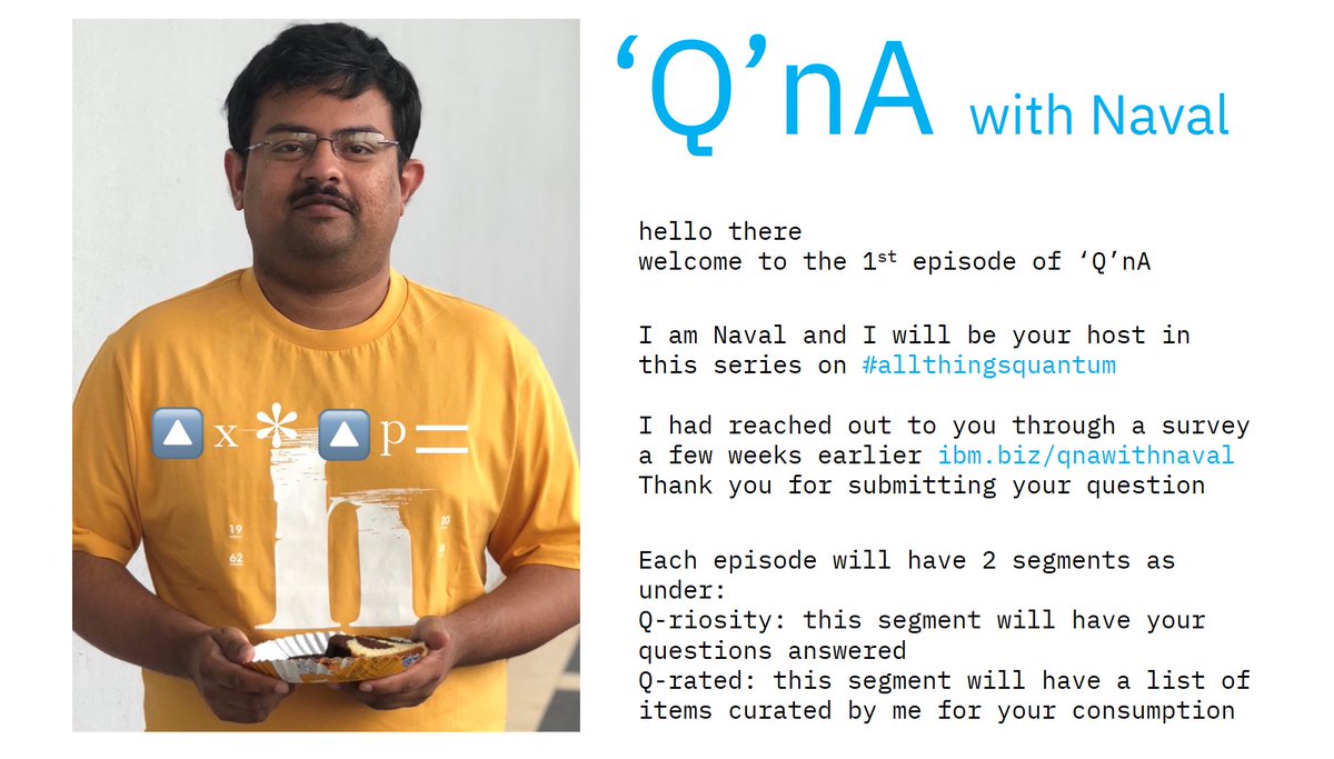naval_singh9's tweet photo. ‘Q’nA with Naval series starts today featuring #allthingsquantum Episode 1 here: https://t.co/ZeKQmuz1vI Audio only version is here: https://t.co/KbzK2XhILW Show notes containing links to the content referenced are here: https://t.co/ds49SIBOFw Feedback welcome. #quantumiscool https://t.co/tqGpYn4X7D
