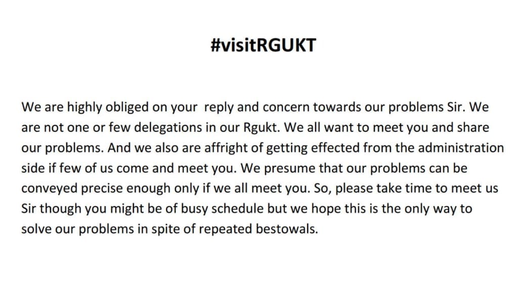 sahithya46's tweet photo. #corruptionfreergukt
#visitRGUKT
@KTRTRS https://t.co/uyJ1yM8G1f