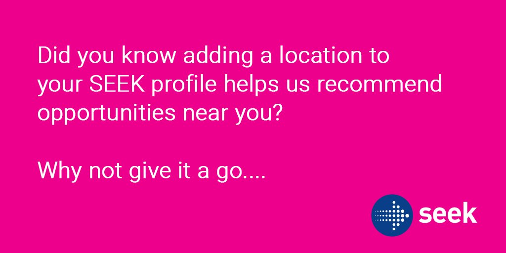 seekjobs's tweet photo. SEEK #SITETIP: Want to get across more relevant opportunities? https://t.co/ABH9cpJtsw