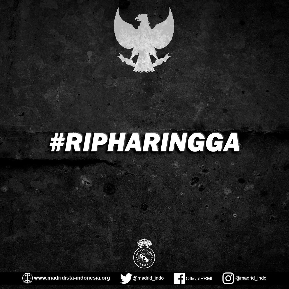 Madrid_Indo's tweet photo. Keluarga besar Peña Real Madrid de Indonesia menyampaikan turut berduka cita sedalam-dalamnya untuk korban suporter Persija atas nama Haringga Sirla. Jangan ada lagi duka dalam sepakbola.

#RIPHaringga #PRMIBerduka 🎗 https://t.co/gOentsa9hH