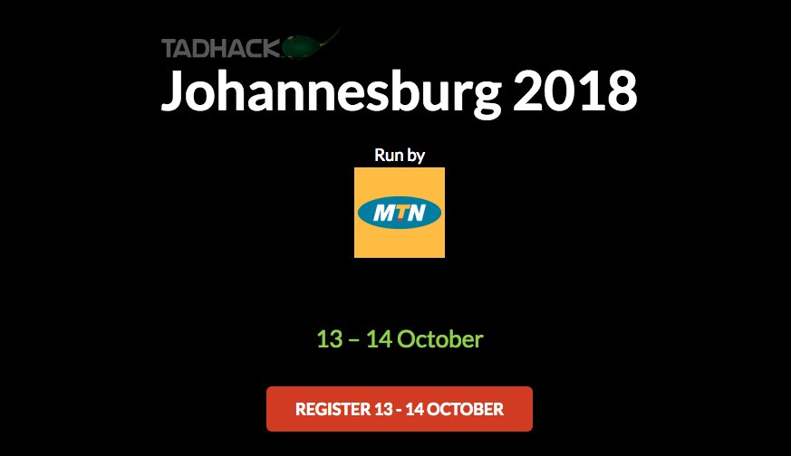 Geekulcha's tweet photo. @MTNBusinessZA is inviting enthusiastic problem-solvers to register to participate in the Telecom Application Developer Hackathon (@TADHack) challenge, which will take place from 13 to 14 October 2018 at @MTNza head office in Johannesburg. https://t.co/iv1EKafkgK #TADHackSA https://t.co/YKS9kvYs53