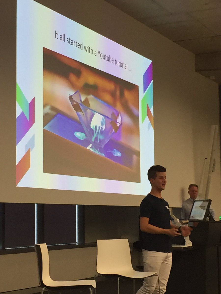 mathildesselle's tweet photo. 18 yo entrepreneur @scott_millar_ inspiring @QUT VC #stemcamp students with a tale of business, design and holograms. https://t.co/OP3pyerD1V