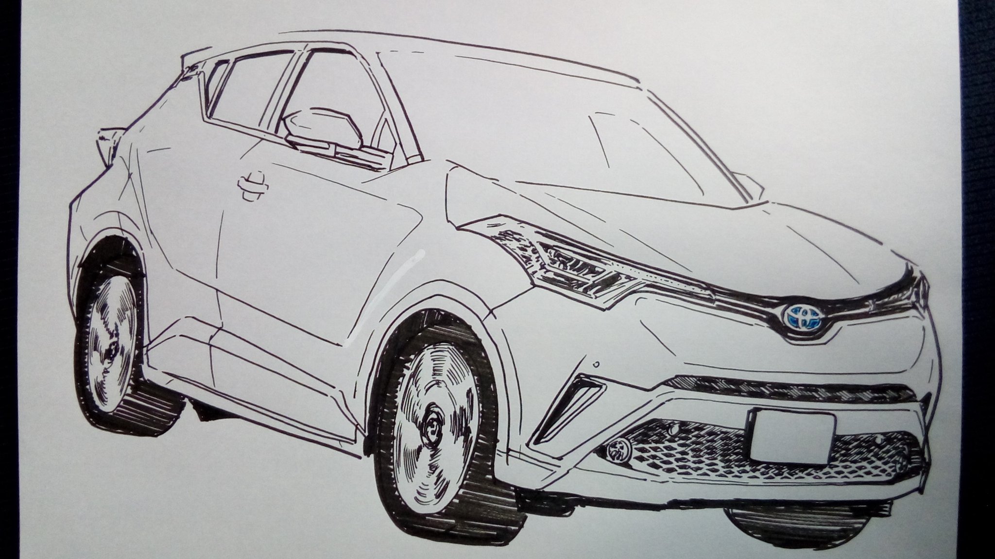 結城るい Twitter પર トヨタ Toyota ラクガキ ペン画 イラスト王国 イラスト塾 アナログイラスト C Hr T Co Jbaljcbqn7 Twitter