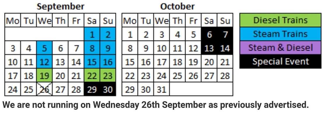 midnorfolkrly's tweet photo. Due to ongoing engineering work (#projecthedgehog), there are no passenger train services running on Wednesday 26th September as previously advertised. There are currently no planned changes to any other dates. Please check https://t.co/Dn7iSya2gK for the latest information. https://t.co/SoPFMh8psg