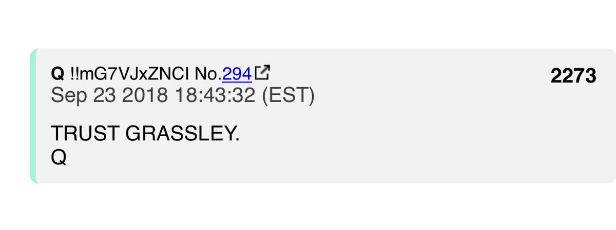 Looks like UK & AUS have some issues about to be exposed...

Q drops from Sunday 8/23/18

#TrustGrassley