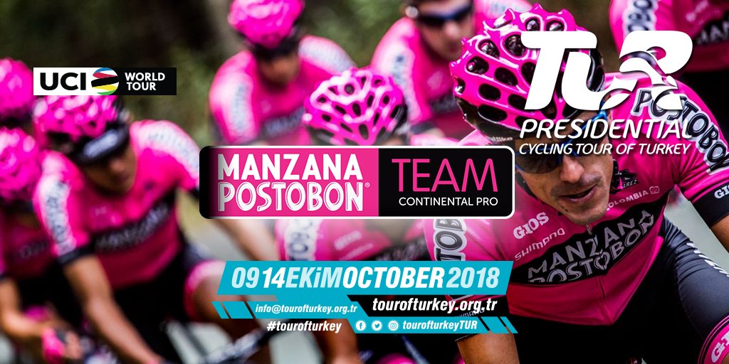 tourofturkiye's tweet photo. 🇹🇷 54. Cumhurbaşkanlığı Türkiye Bisiklet Turu'nda yer alacak Profesyonel Kıta Takımı: Kolombiya’dan @TeamManzana ! 🚲#tur2018 #cycling #TUR2018 #tourofturkey #tourofturkey2018 #Colombia #Turkey #ProContinental #Team #Continental https://t.co/b0QQpA0pXp