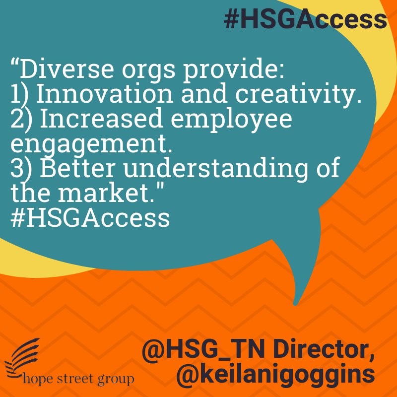 HSG_Workforce's tweet photo. Join our #HSGAccess discussion this week as we continue to look at how diverse workplaces impact the work and lives of their #employees. Let's kick off week two with a quote that captures what #diversity means to our @HSG_TN Director @keilanigoggins! https://t.co/v32GCLtT9m