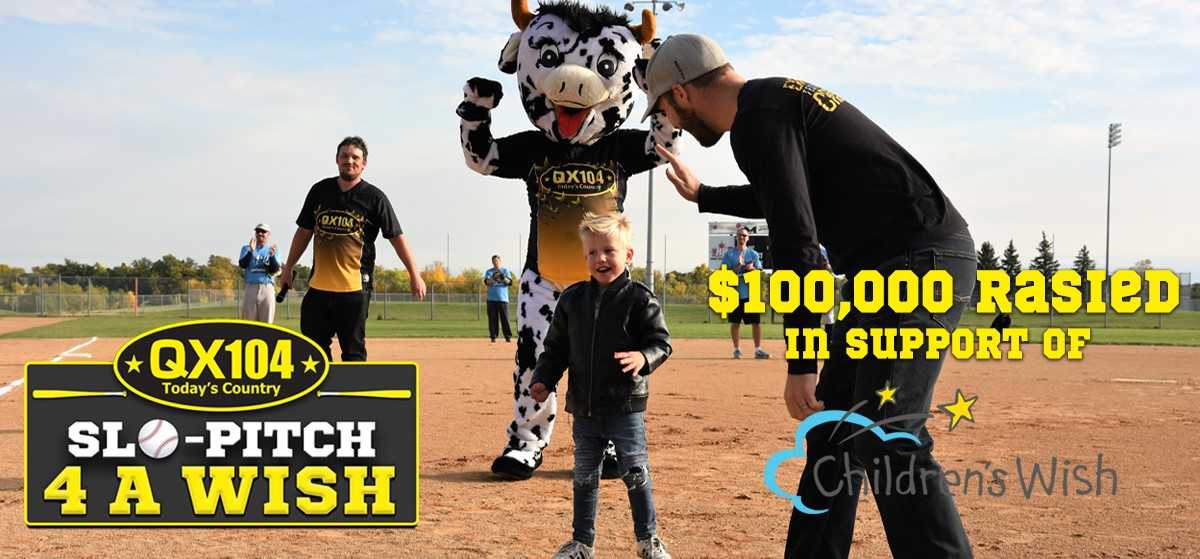 QX104winnipeg's tweet photo. THANK YOU!!!!! The total is in. Because of our fantastic slo pitch teams and you, the #QX104SloPitch4AWish raised $100,000 for the @ChildrensWishMB ! 10 wishes will come true, including Maverick's dream to go on a Disney Cruise. YOU ARE AMAZING! #BrodyAndRandy https://t.co/5JW9UZIrHY