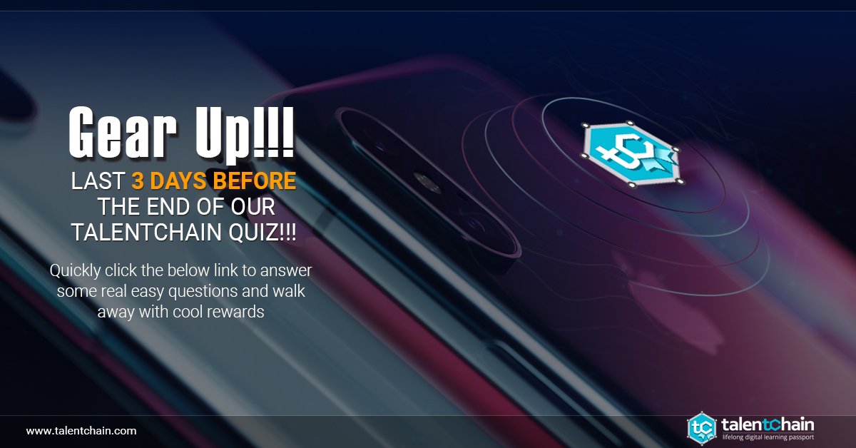 Talent_Chain's tweet image. ➡️ Its Quiz Time 📢
📣 Click the below link to participate in the Talentchain Quiz and win fabulous prizes !!!! 🏆📱

userprofile.typeform.com/to/Lfl2Xu
