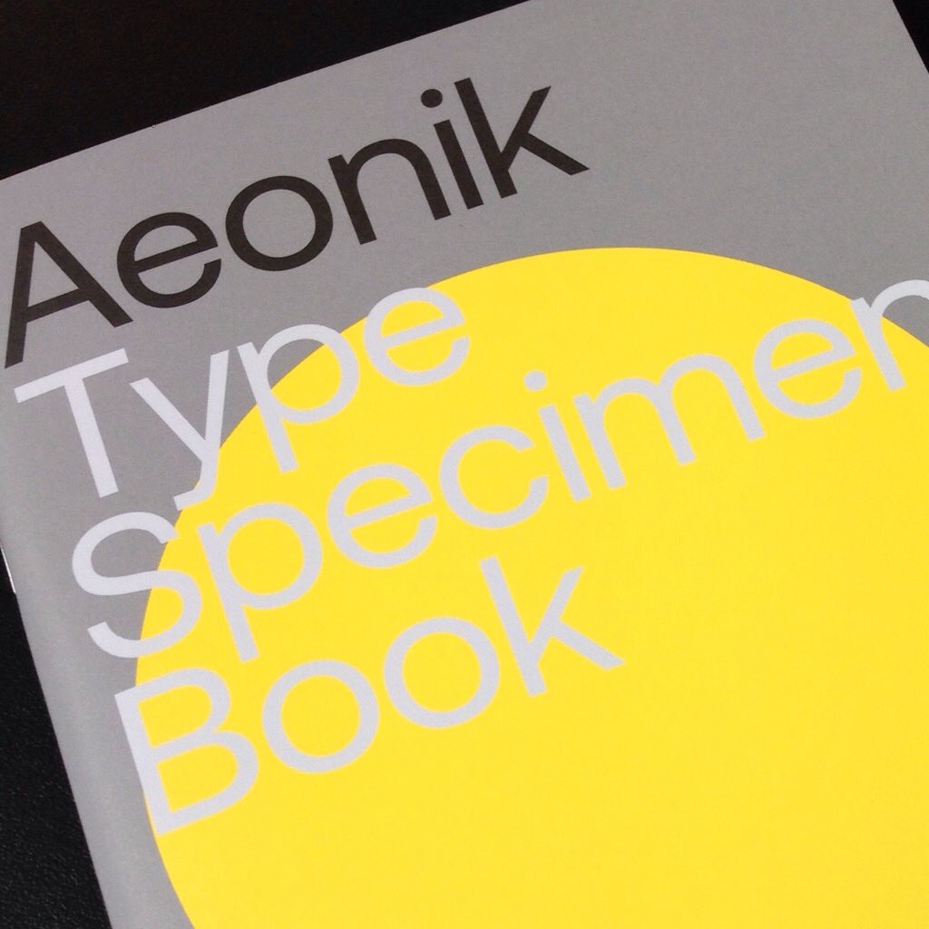 Rich Baird (@richbaird) on Twitter photo Lovely Aeonik type specimen by <a href="/MashCreative/">Mark Bloom</a> and <a href="/hello__joe/">Joe Leadbeater</a>. That yellow!
aeonik.co.uk Lovely Aeonik type specimen by <a href="/MashCreative/">Mark Bloom</a> and <a href="/hello__joe/">Joe Leadbeater</a>. That yellow!
aeonik.co.uk
