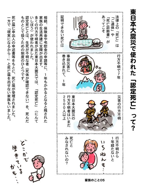 「死亡認定」と「認定死亡」は違います。 
