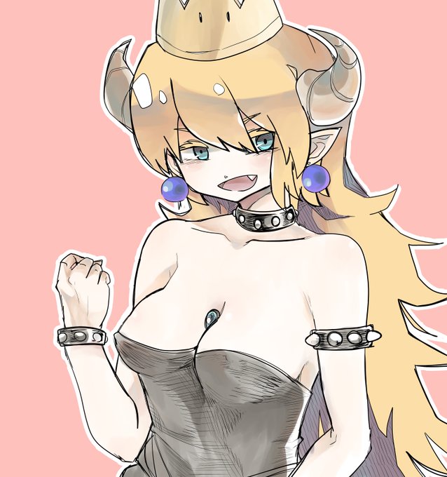 流行りに便乗してクッパ姫描いたけど、

本家ポニーテールやん・・・間違えた・・・ 