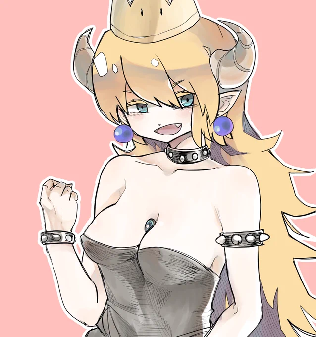 流行りに便乗してクッパ姫描いたけど、

本家ポニーテールやん・・・間違えた・・・ 