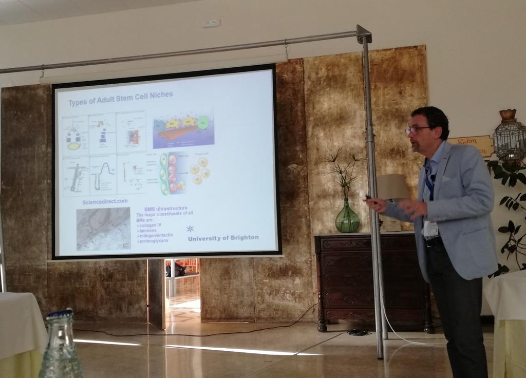 pedromorouco's tweet photo. Professor Matteo Santin giving an Excellent talk on the importance on biomaterial functionalization for optimal ECM #FIRM2018 #regenerativemedicine #tissueengineering #biomaterials https://t.co/ihBuJCJ9WF
