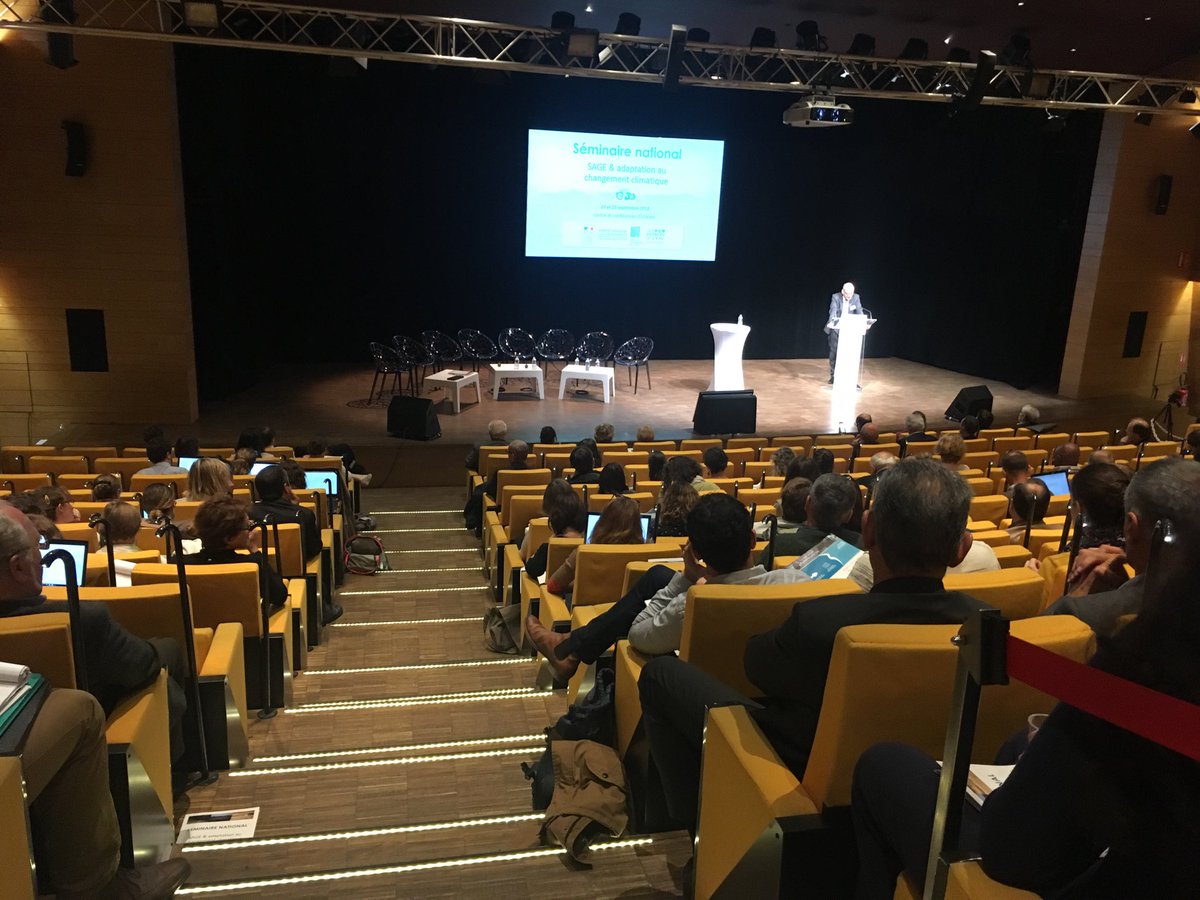 Séminaire national SAGE 2018 : c’est parti ! J’y anime  2 jours de travaux à travers 4 tables rondes, sur l’adaptation au changement climatique... vaste programme !
