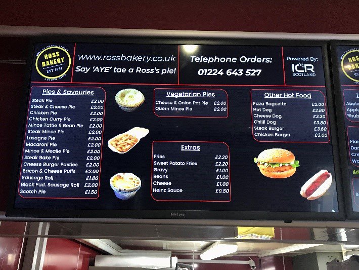 ICRScotland's tweet image. Your menu in lights! #TouchMenu from @ICRTouch, is a virtual menu board on a large screen display that replaces your static menu displays and shows-off your catering business menu in an attractive, enticing way. Find out more from our case study icrscotland.co.uk/portfolio/ross…