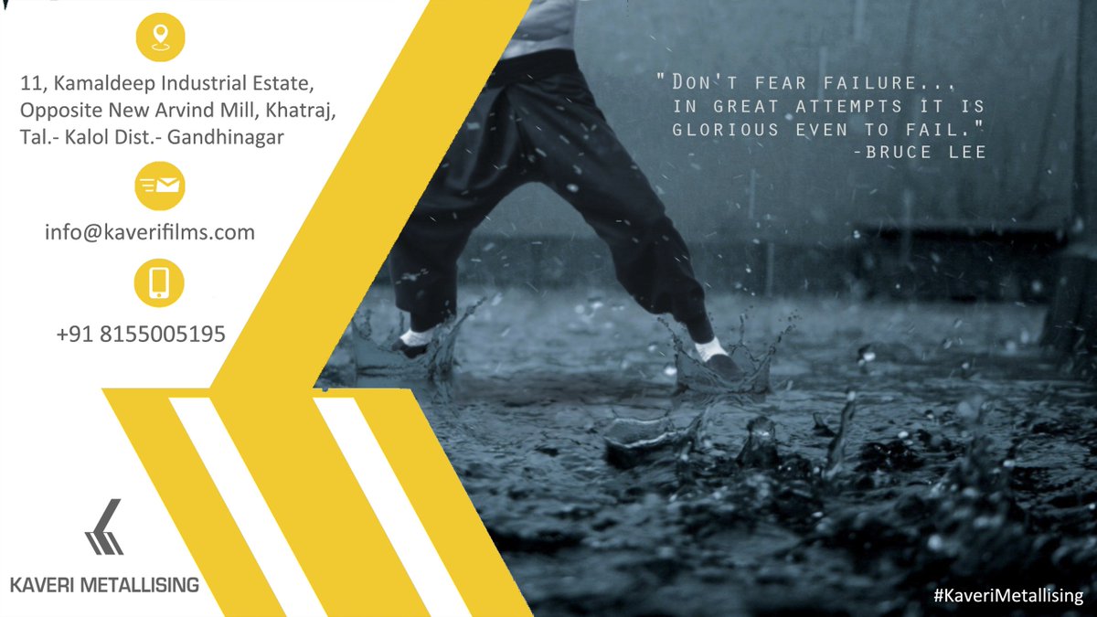 KaveriMetallis1's tweet photo. "Don't Fear Failure... In Great Attempts it is Glorious even To Fail"
#StripeMetallizing, #PartialMetallizing, 
#DeMetallizingfilms, #Polyester, #Bopp, #CPP, #LDPE &amp; #HolographicFilms.#KaveriFilms #KaveriPackaging #PackagingFilms
#MondayMotivation
https://t.co/tQ6n824qbt https://t.co/xSn4b4YUf6