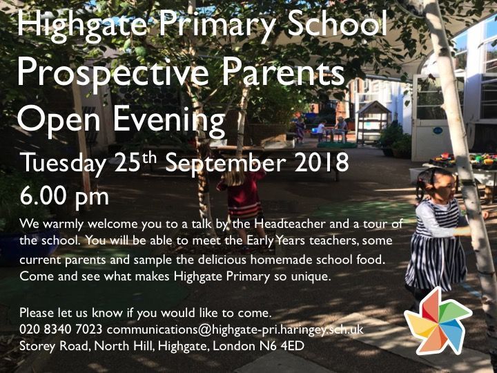 HighgatePri's tweet photo. We are so looking forward to our Open Evening for Prospective Parents tomorrow Tues 25th Sept at 6pm @N10MumsandDads @pickledbooks @N19Archway @MuswellHMums @CrouchEndLive @EastFinchleyN2 @VillageRawMag Please RT and spread the word #highgateprimary #openevening #lovelearning https://t.co/BmWAwDmdEl