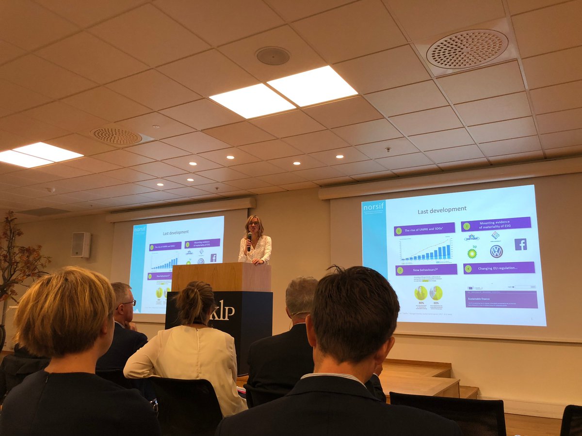 Anne Kvam, Head of Responsible Investments at KLP Kicking off the annual Nordic SIF conférence in Oslo #nordicSIF