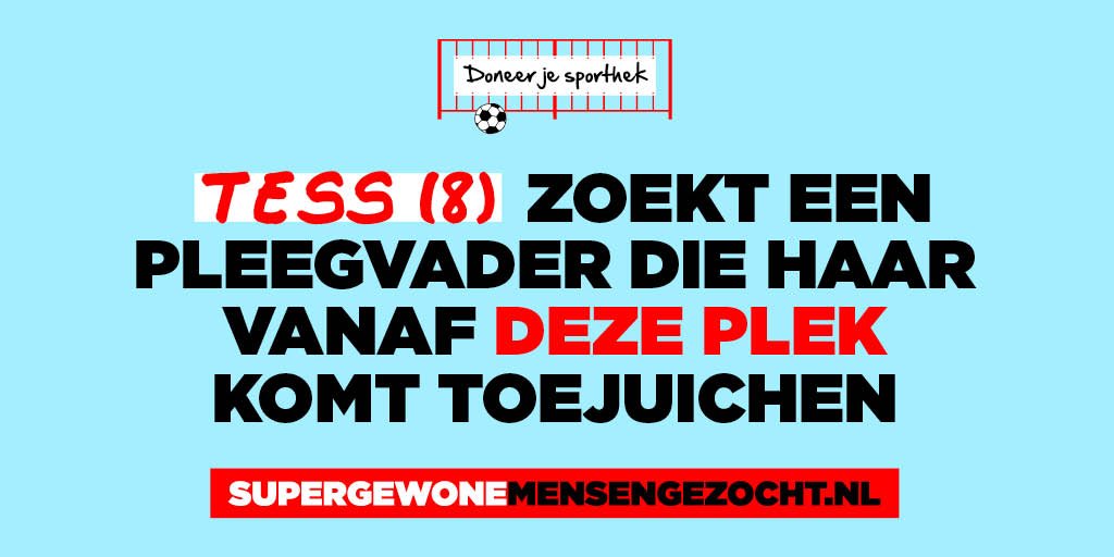Van 31 oktober tot 7 november is de landelijke week van de pleegzorg! Vorig jaar vroegen we de scholen #doneerjeschoolhek en help mee pleegouders te vinden. Dit jaar is onze vraag aan alle sportclubs #doneerjesporthek! doneerjesporthek.nl