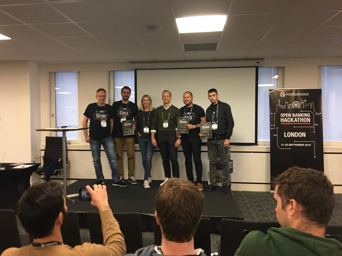ForgeRock's tweet photo. What a weekend. Big thanks to our attendees, volunteers, mentors, and judges for making #OpenBankingHackathon one for the books. We truly could not have done this without you. @will_beeson @cjemichael @megancaywood #OpenBanking https://t.co/jOlgGTItQP