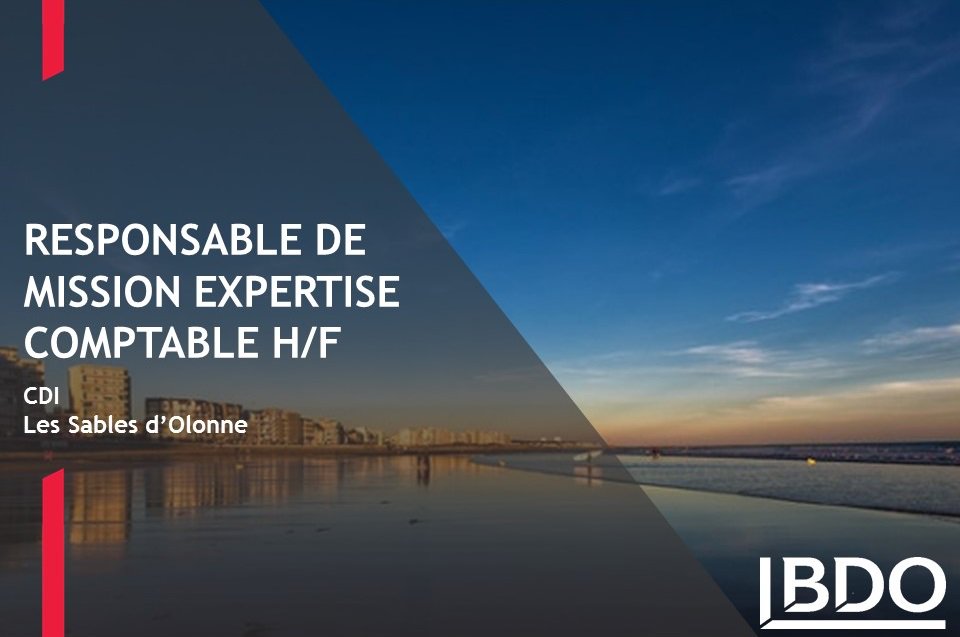 [ #OffredEmploi ] BDO #SablesdOlonne recrute un Responsable de Mission Expertise Comptable ! Au sein d’un bureau de 25 collaborateurs, vous intervenez en tant que Responsable d’un portefeuille clients sur des missions d’expertise comptable et de conseil. bit.ly/2QAqIi6