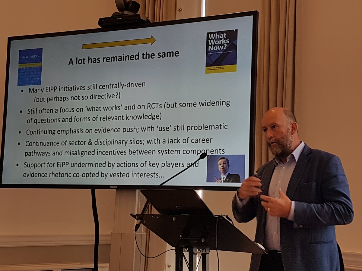 RomanKislov's tweet image. Huw Davies taking stock of 20 years of evidence-based policy

Linkage and exchange is still evident by its absence; it's still very difficult to make a career if you have a hybrid role; evidence use is corrupted by the rhetoric adopted by powerful stakeholders

#transformURE