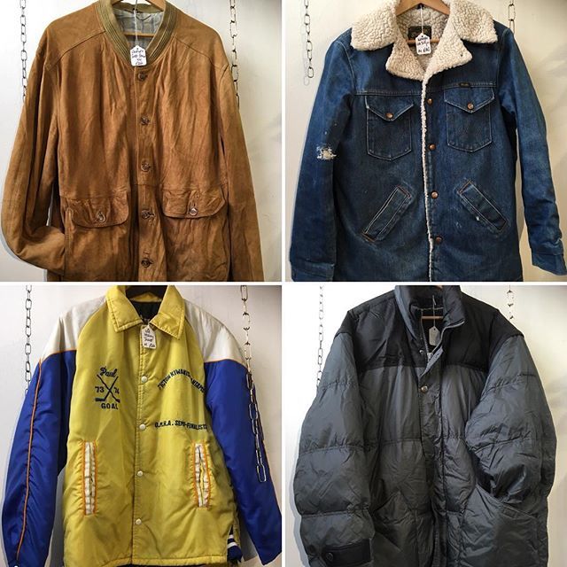 JempoVintage's tweet image. It’s suddenly freezing!! We’ve got your back 🤙 Wranglers USA denim Sherpa M £40, puffa jacket XXL £24, USA hockey team jacket M £24, oversize suede bomber XXL £24 🏑 #wrapupwarm #vintagejackets #usavintage #vintagesportswear ift.tt/2IaSC0B