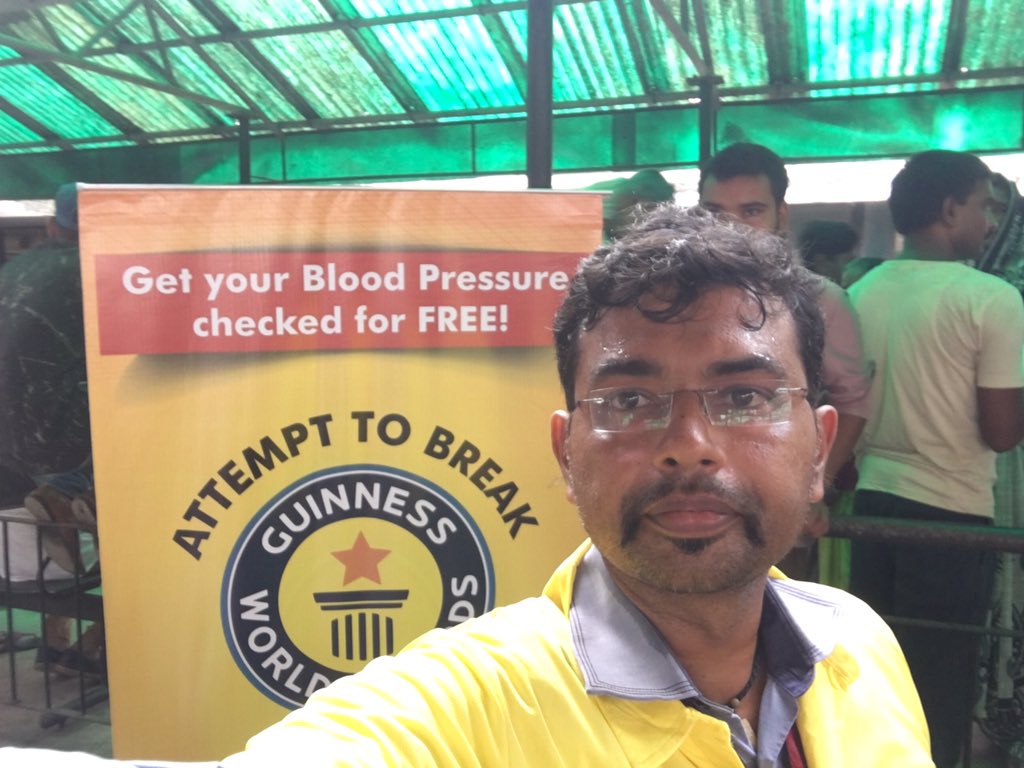 Ran1Kr's tweet photo. Glad to be a part of world record breaking event and simultaneously create awareness about bp and its threatening forms #bpmeasurement @Rimsranchi @GWR https://t.co/WnlA3fShNN