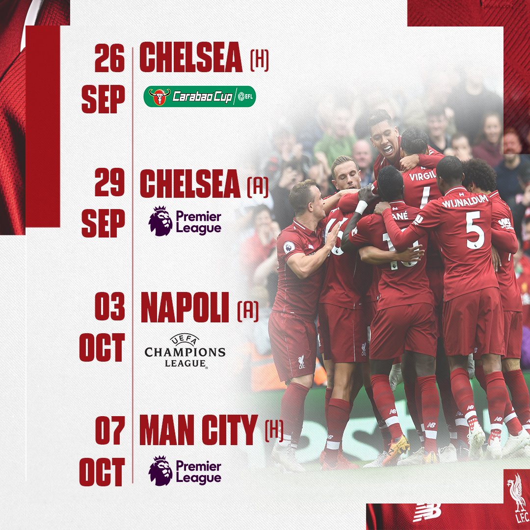 LFC's tweet photo. 🔜

A busy two weeks ahead. 👊 https://t.co/eBXGGKXggH