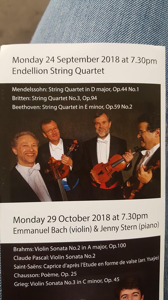 HCCS_music's tweet photo. Looking for #MondayMotivation? @EndellionQt are opening our 2018-19 concert series &amp; their 40th anniversary season tonight at @StHildeburgh, the perfect treat to get you through the day! 😀
#classicalmusic #chambermusic #classicalevents #wirralconcerts #hccsmusic https://t.co/4BgN3qgBqq