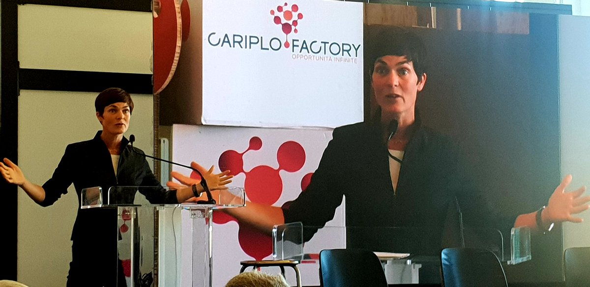 tmiorin's tweet photo. "Italian path to #regenerative and #circular economy needs redesigning whole systems. Everything must be redesigned. A huge opportunity for Italian design skills". @ellenmacarthur in @CariploFactory launching #CircularEconomyLAB https://t.co/nR9rywRQqt