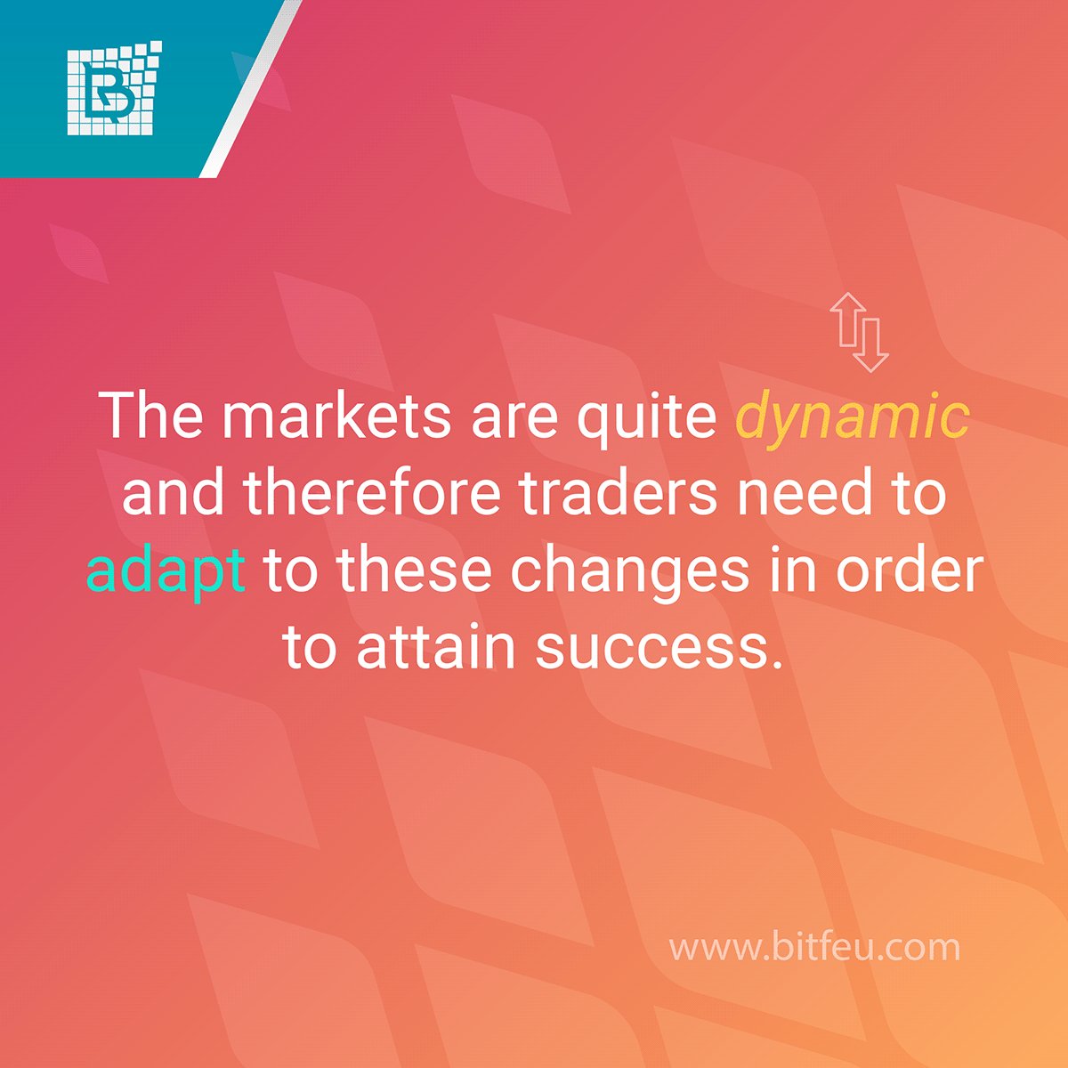 bitfeu's tweet photo. The markets are quite dynamic and therefore #traders need to adapt to these changes in order to attain success.
#Mondayquote #mondaymotivation #Bitfeu https://t.co/PQjoCOWPWi