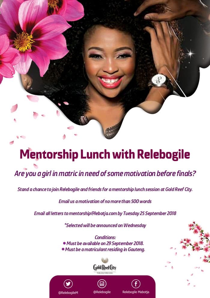 RelebogileM's tweet photo. 📣📣 CALLING ALL GAUTENG MATRIC LADIES!!!
 
Would love to host you...

Send through those mails to mentorship@lebotja.com 

Looking forward to meet you!!! https://t.co/sAViMO5auo