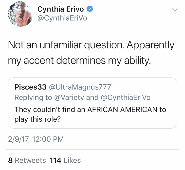 And then there are instances when she says one’s birthplace or accent (reductionist) shouldn’t determine the realm they take up space in. These instances have something in common.