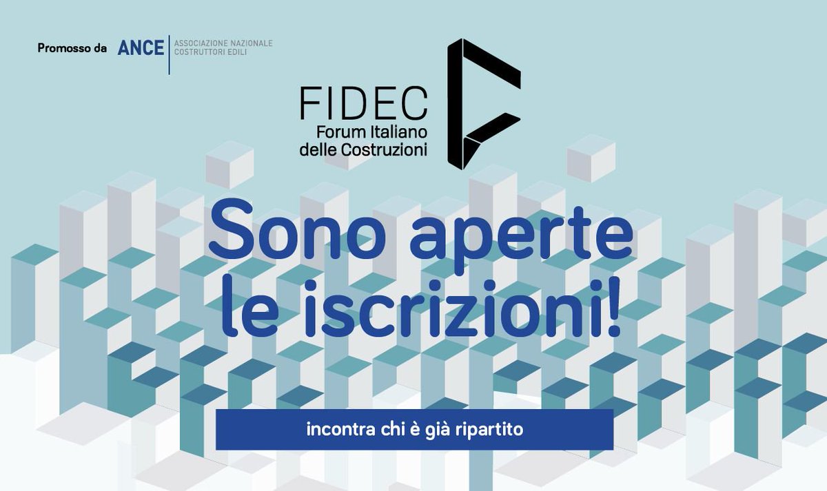 Da oggi puoi iscriverti per partecipare come pubblico a #Fidec18! Cosa aspetti?
Ti spieghiamo tutto in questa news #costruzioni #edilizia #innovazione #futuro  
buff.ly/2N0c6FU