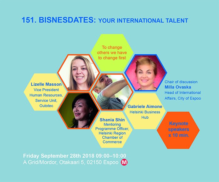 EnterEspoo's tweet photo. Gabriele Aimone from @HBH_HQ will talk about the new talent attraction pilot project, which aims to tackle the very high demand of IT talent in Finland at the #bisnesdates on this Friday 28th. Check the link for other speakers and sign up now! https://t.co/Mdc7RlwG8J
#talentboost https://t.co/zYuRkMwVBH