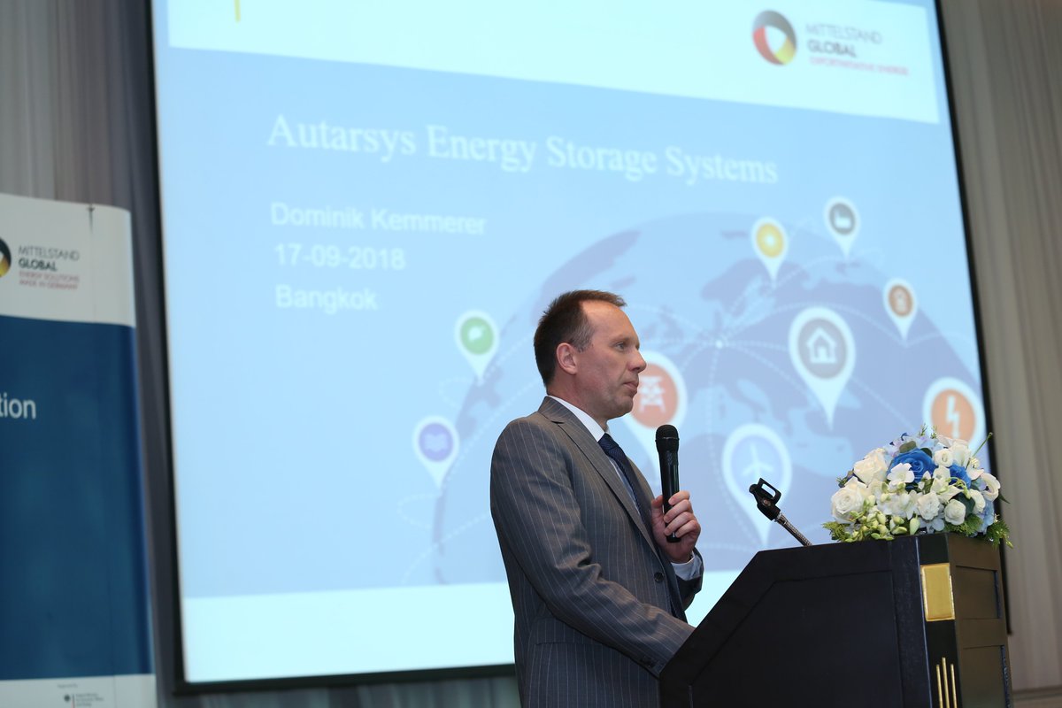 Dominik from our team is in Southeast Asia connecting with developers from public and private sectors who want to deploy #eneregystorage to increase their share of #renewables. Here's a shot from last week's <a href="/GermanThaiChamb/">German-Thai Chamber</a> event!
🌏🔋🇹🇭🌞
#PartnerForSuccess 
#PartnerWorldwide
