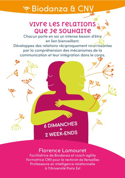 Un atelier #CNV &amp; #Biodanza ça vous dit ? 
Il reste des places pour celui organisé le dimanche 07.10 par Florence Lamouret :
De 9h30 à 18h accueil à 9h • Biodanza de 13h45 à 16h
Centre Iris 10 rue de Bagnolet Paris 20ème m° Alexandre Dumas
infos : florence2lamouret@gmail.com