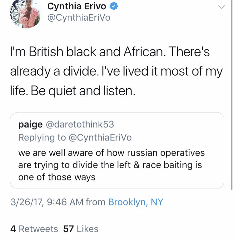 Other times when it’s convenient, she asserts that Black Brits (and Nigerians and Africans) *are* a separate entity.