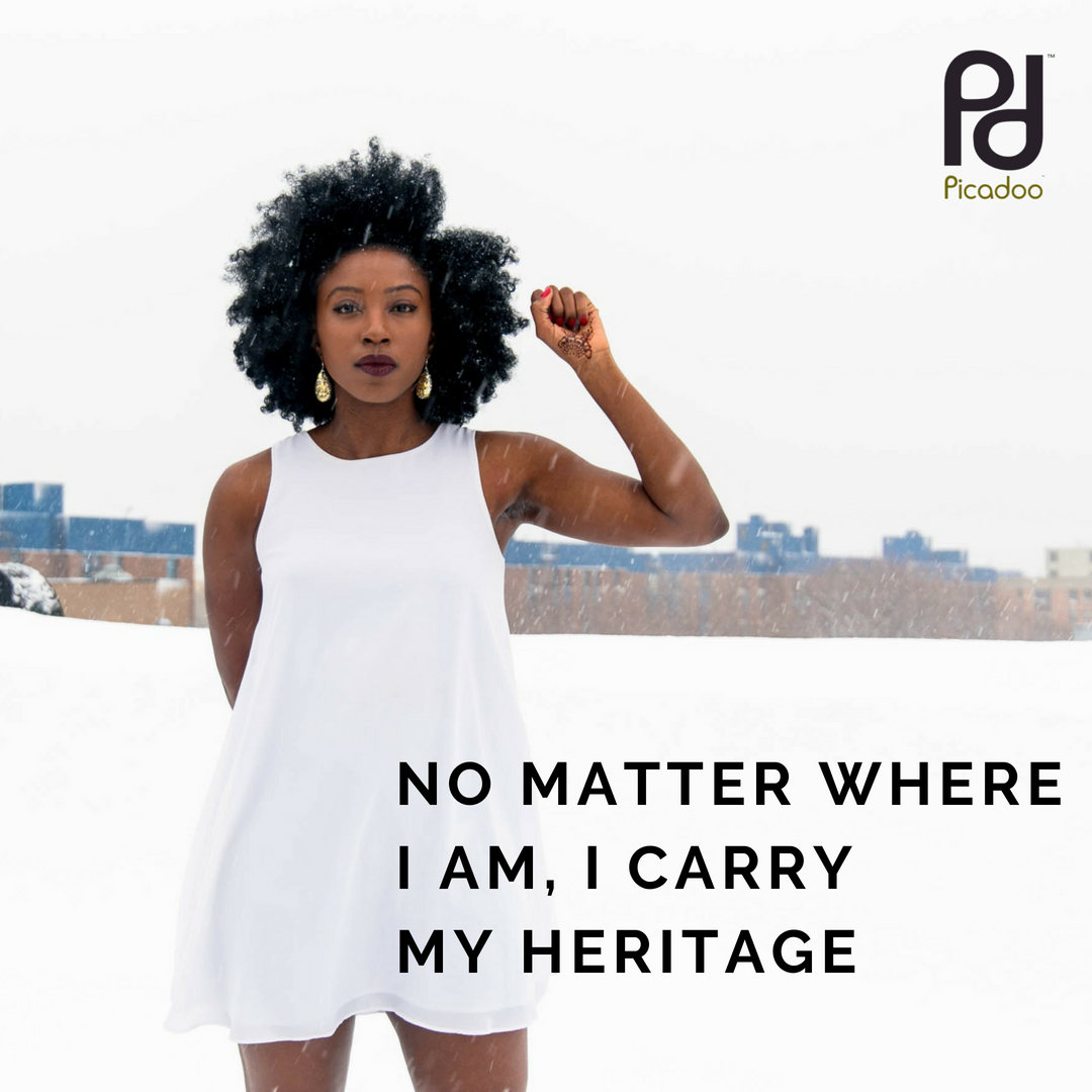 No matter where I am in the world, I carry my heritage. On my head and in my melanin skin. #HeritageDay #HappyHeritageDay #Picadoo #Heritage #NaturalHair #Melanin