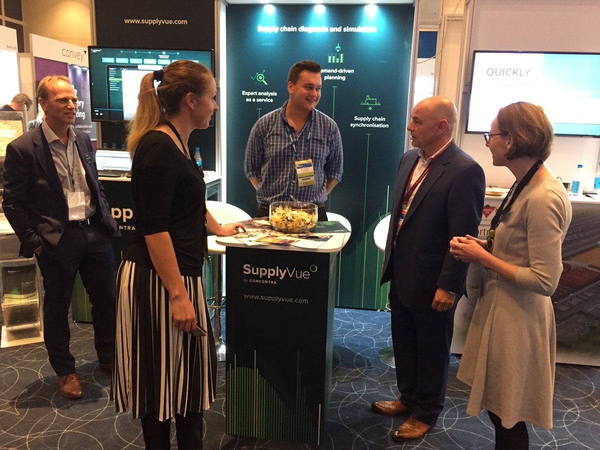 Day one at #GartnerSCC showcasing SupplyVue: supply chain diagnosis and simulation in the cloud. Come by booth S17 to meet the team.