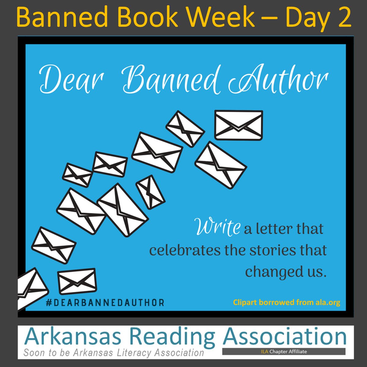 Begin drafting today...mail this week! OR send a message via social media...include your students in wording these messages. Share you progress in a comment! #ARAWantsToHearFromYOU