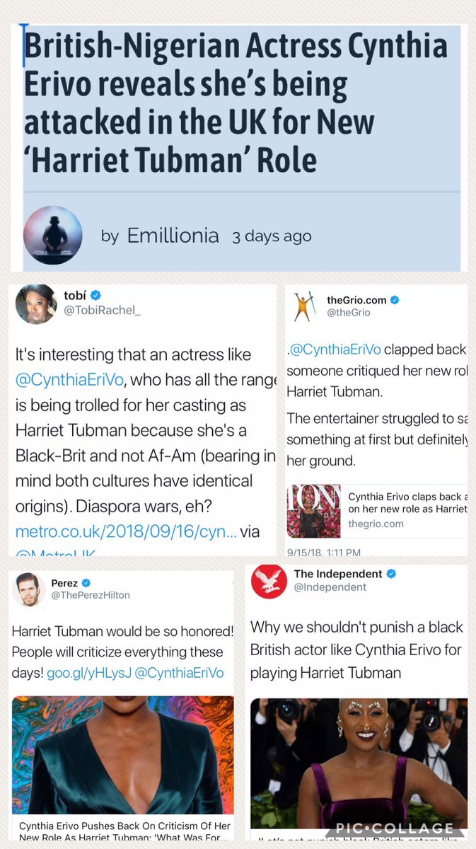 P.S. We are aware of the media’s bias in favor of Cynthia’s casting. Framing those of us seeking to protect Harriet’s legacy as aggressors who are “attacking,” “trolling,” and “punishing” Cynthia.  #HarrietDeservesBetter https://twitter.com/ebopeep/status/1041006197581774848?s=21