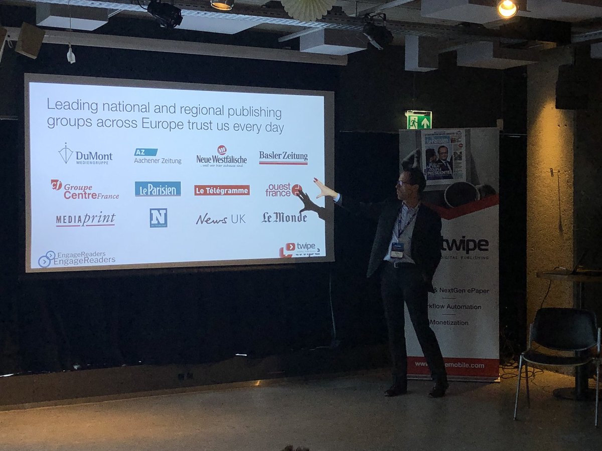 TwipeMobile's tweet photo. Always proud to hear the story of #Twipe told this evening by @LeinDanny at the #inmamiw in #Amsterdam @inmaeurope #digitalpublishing https://t.co/YOMCQU4K1l