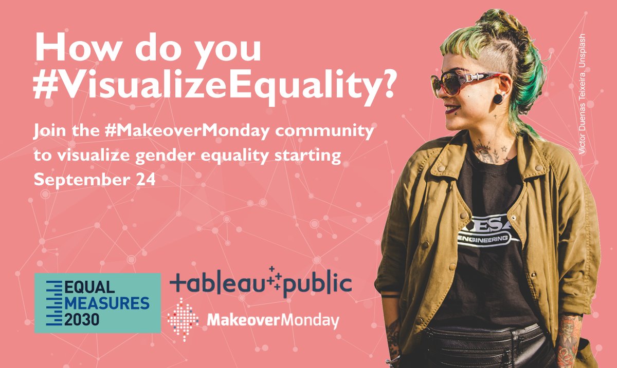 tableau's tweet image. This week, we’re teaming up with #MakeoverMonday + @Equal2030 to #VisualizeEquality with advocacy survey data. Learn more: tabsoft.co/2pqnelS