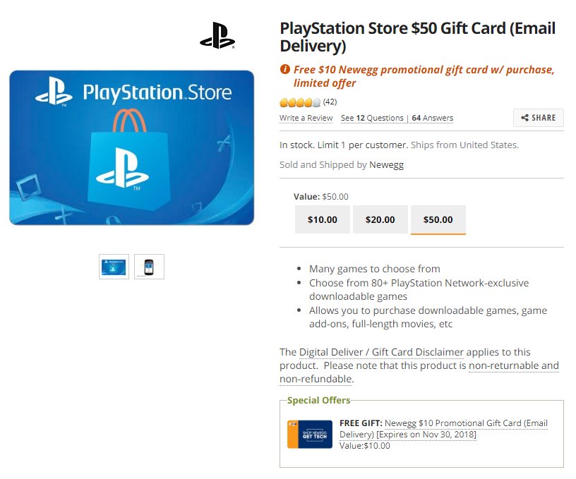 PlayStation Store $50 Gift Card (Email Delivery) 