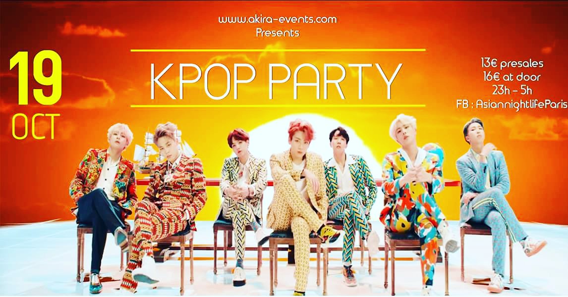 KPOP PARTY in Paris !
Friday 19 October 2018
23h - 5h
Presales : 13€ at door : 16€ 
PRESALES LINK : collecte.io/kpop-party-866…
FB EVENT : facebook.com/events/3259147…
#kpop #khiphop #k-pop #kpopfrance #kpopparty #kpopparis #btsinparis #btsparis #btsconcert #btsfrance