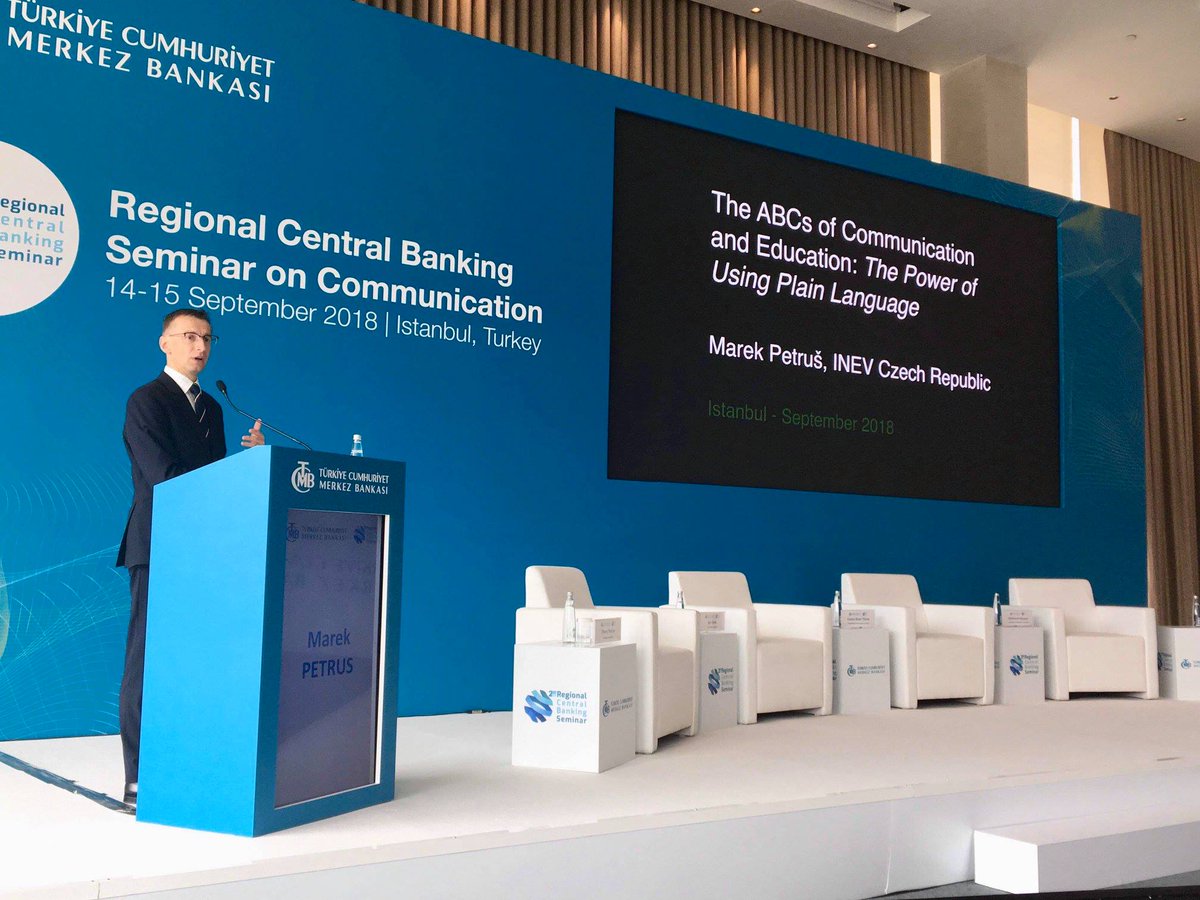 Marek Petruš, bývalý ředitel komunikace <a href="/CNB_cz/">Česká národní banka</a>, který nyní působí v INEVu, vystoupil v Istanbulu před zástupci několika centrálních bank na regionálním semináři s přednáškou o komunikačních a vzdělávácích aktivitách centrálních bank a představil naši Ekonomickou olympiádu!